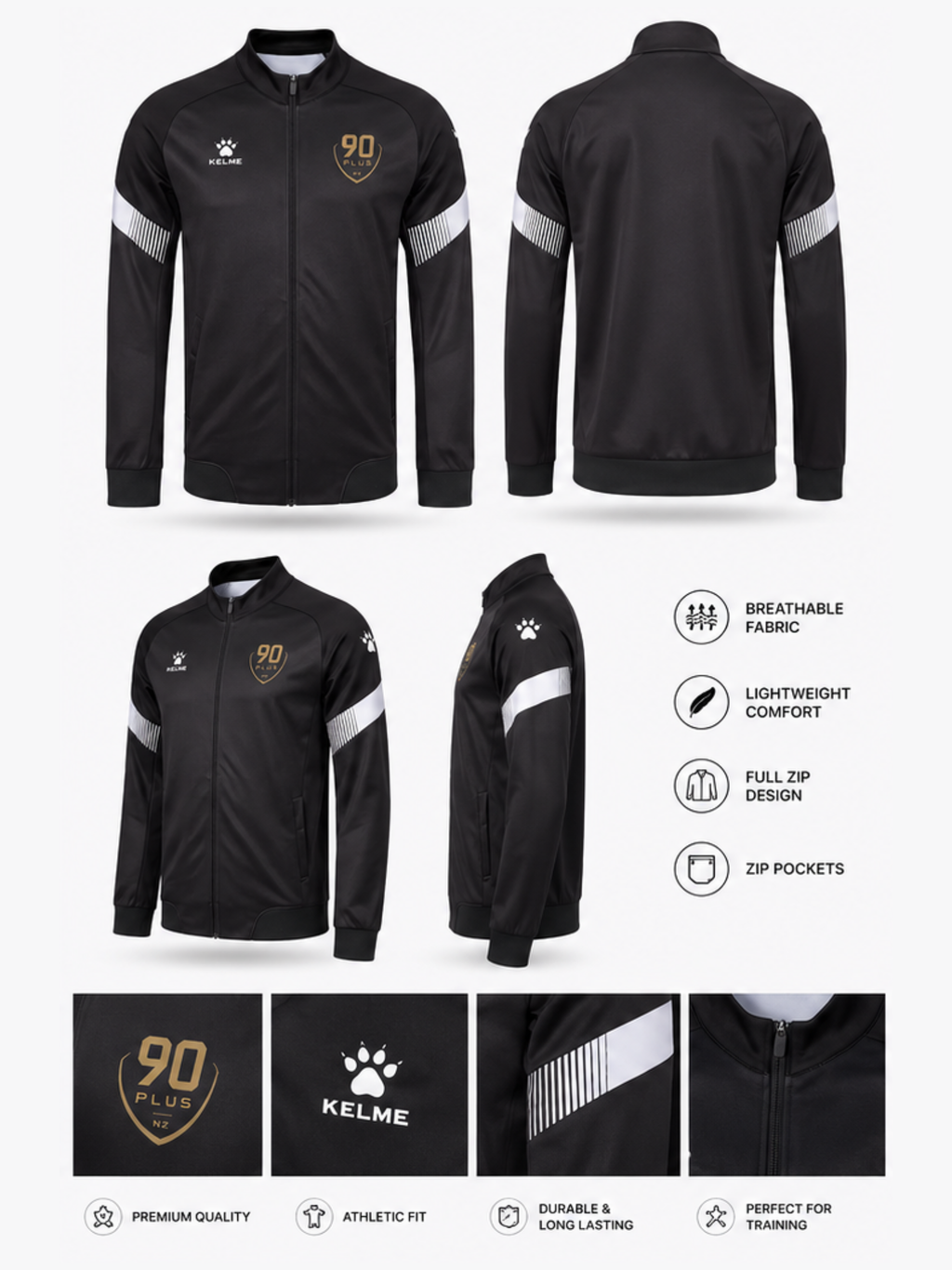 90+ Full Zip Jacket - Black
